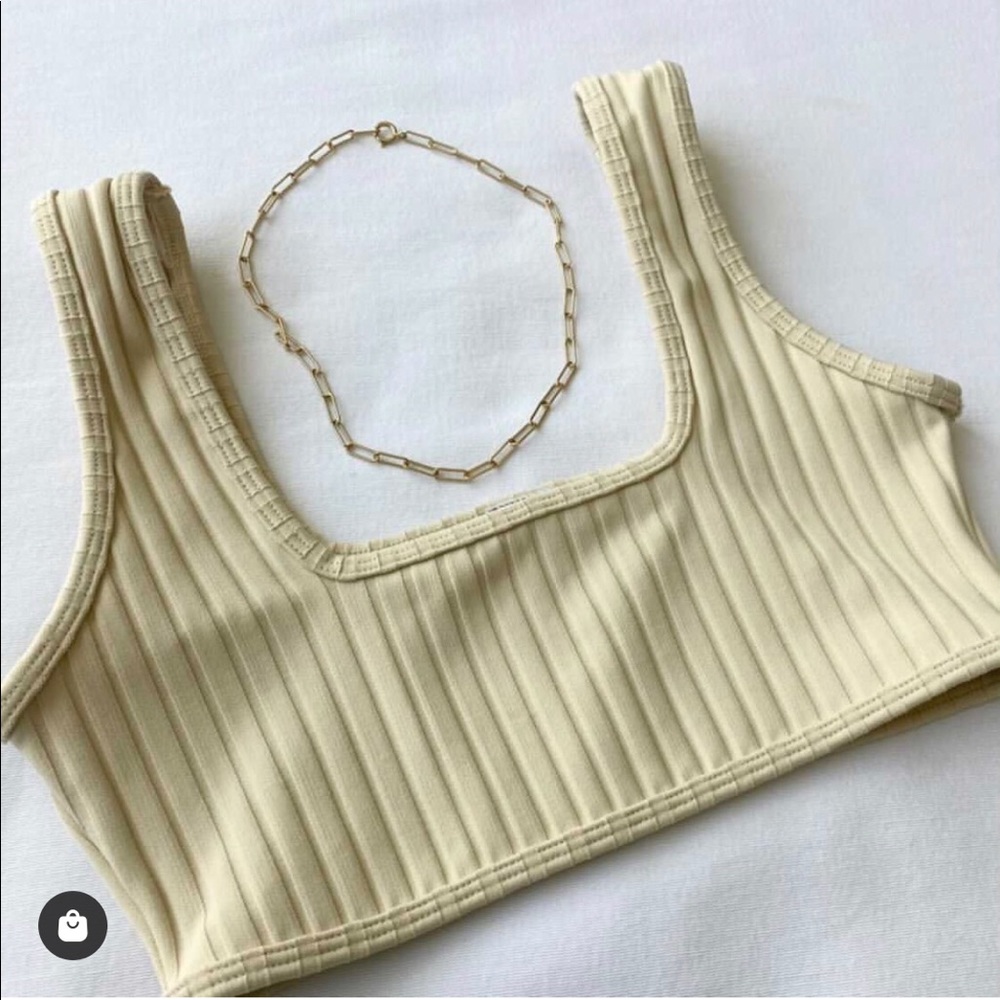 NWT Montce Wide Rib Beige Allie Top